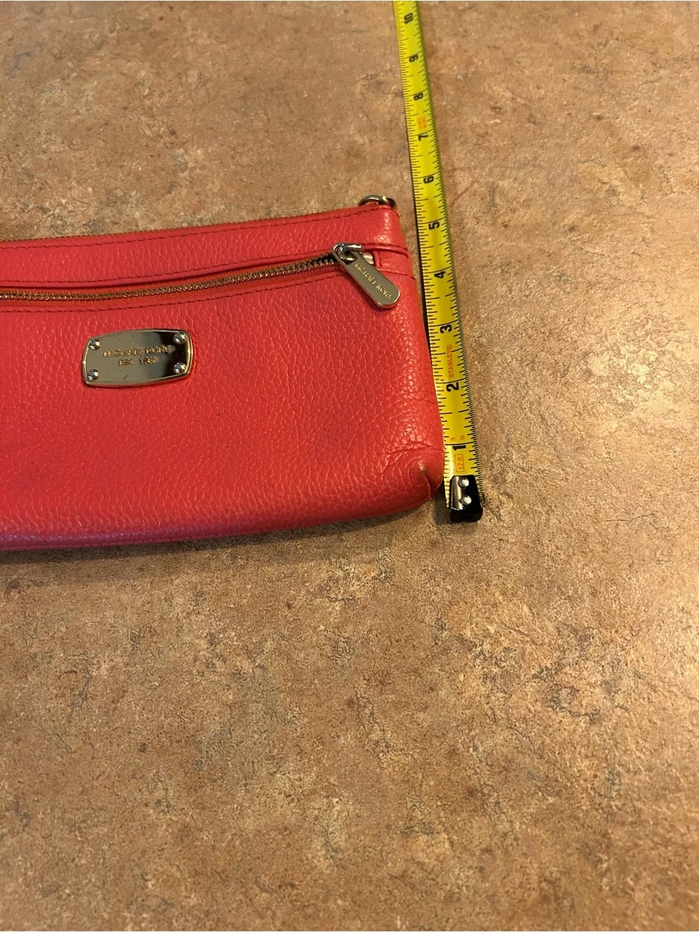 Michael Kors Coral Barbie Pink Leather Wristlet Clutch